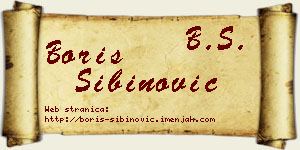 Boris Sibinović vizit kartica